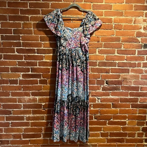 green emerald velvet dress Anthropologie Madilyn Embroidered Maxi Dress  White Chocolate Couture